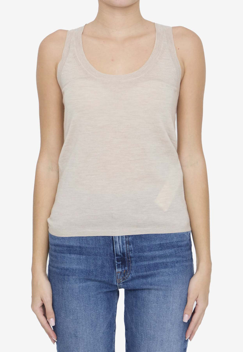 Max Mara Abbono Cashmere Tank Top Beige 2411361191-600-002