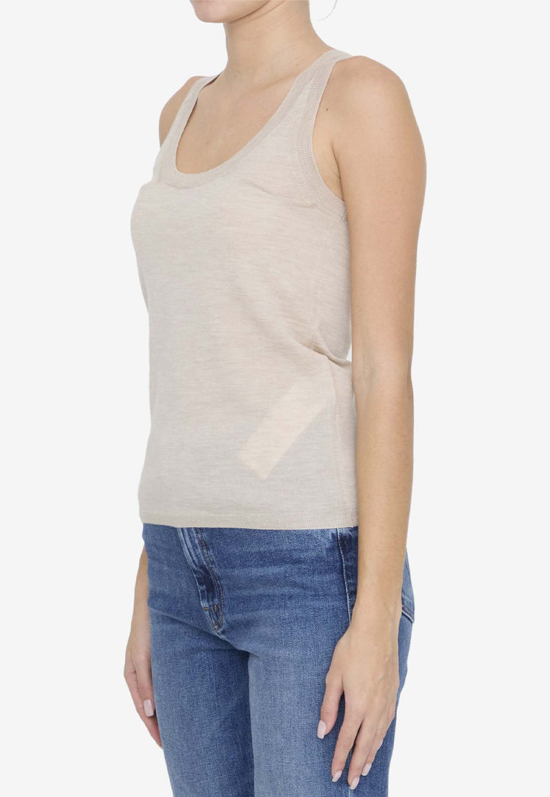 Max Mara Abbono Cashmere Tank Top Beige 2411361191-600-002