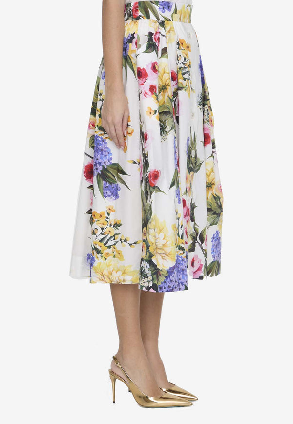 Dolce & Gabbana Garden Print Midi Skirt Multicolor F4CFET-HS5Q1-HA4YB