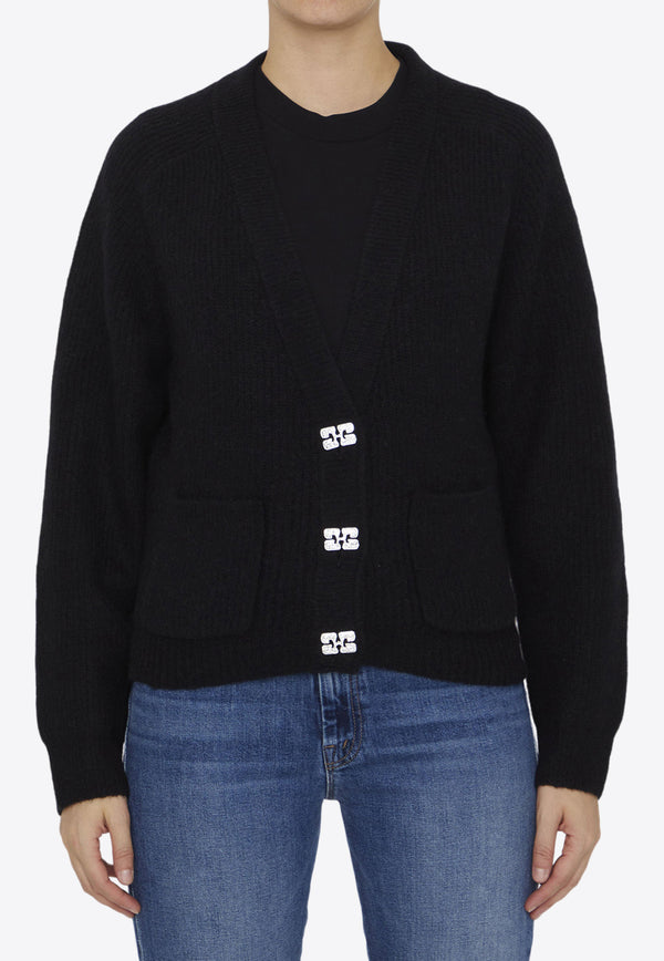 GANNI Wool Buttoned Cardigan Black K1962--099