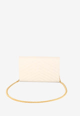 Saint Laurent Cassandre Chain Wallet in Quilted Leather 377828-BOW01-9207