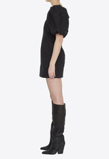 GANNI Puff-Sleeved Mini Dress Black F8827--099