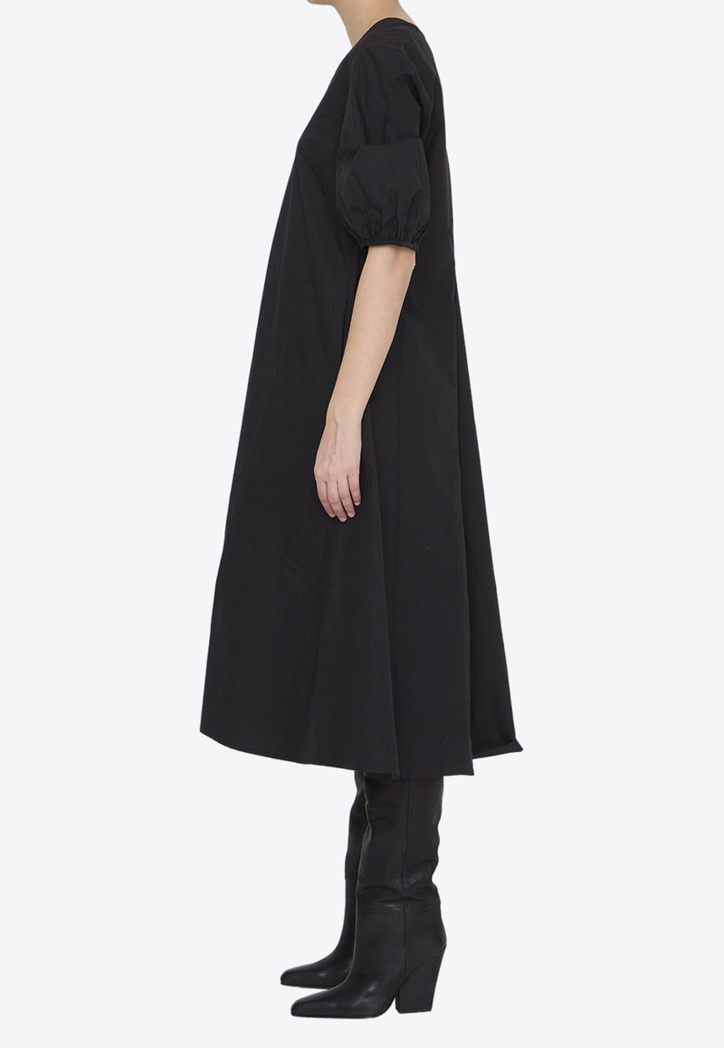 GANNI V-neck Midi Dress Black F8826--099