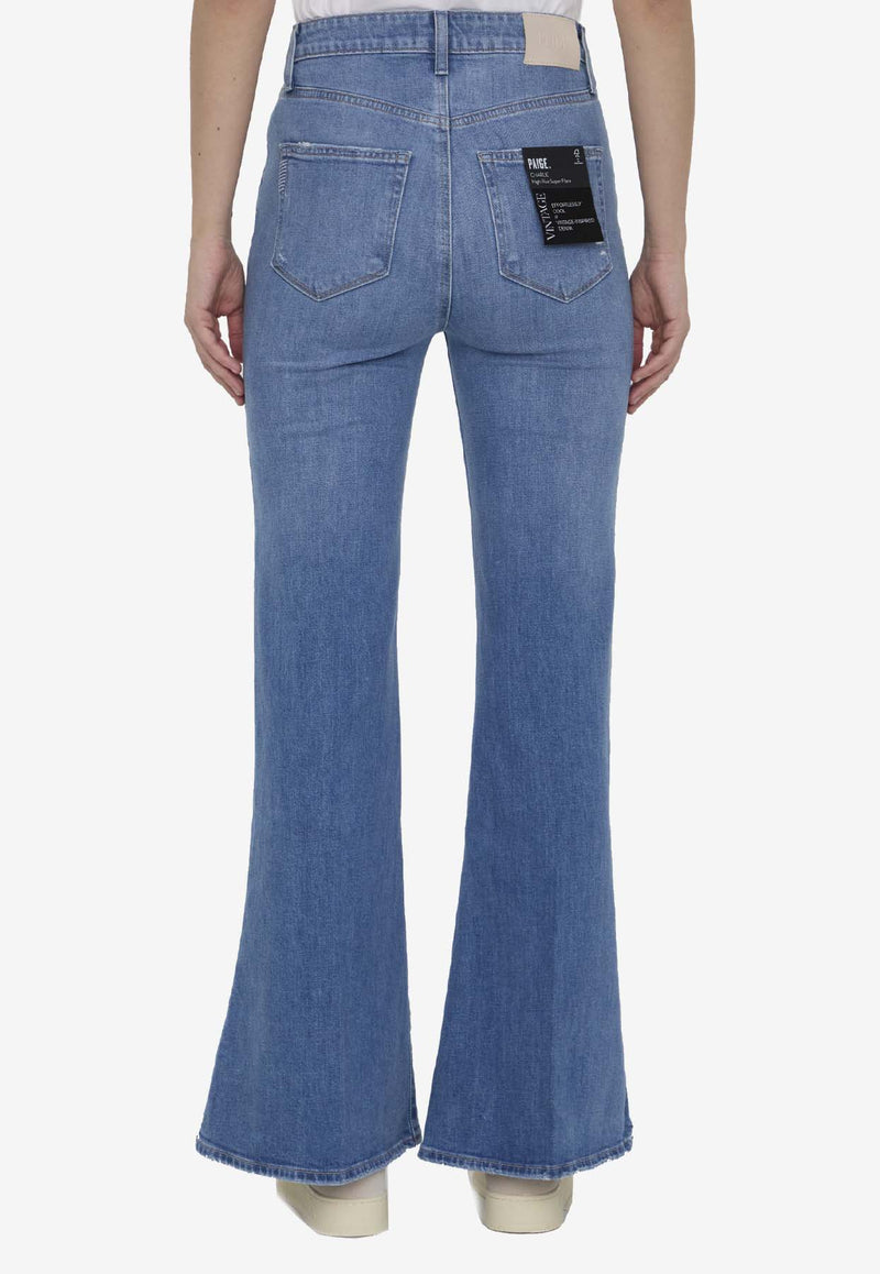 Paige Denim Charlie High-Rise Flared Jeans Blue 3665B61--B357