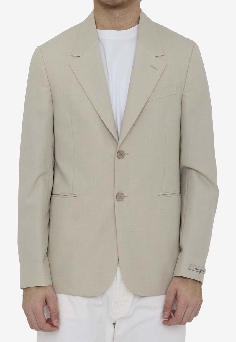 Fendi Single-Breasted Wool Jacket  Beige FJ0798-AR8T-F1MTE