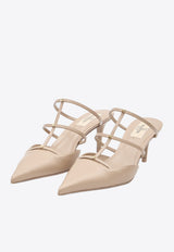 Valentino Rockstud Wispy 60 Calf Leather Mules Beige 4W0S0JB1-ACT-GF9