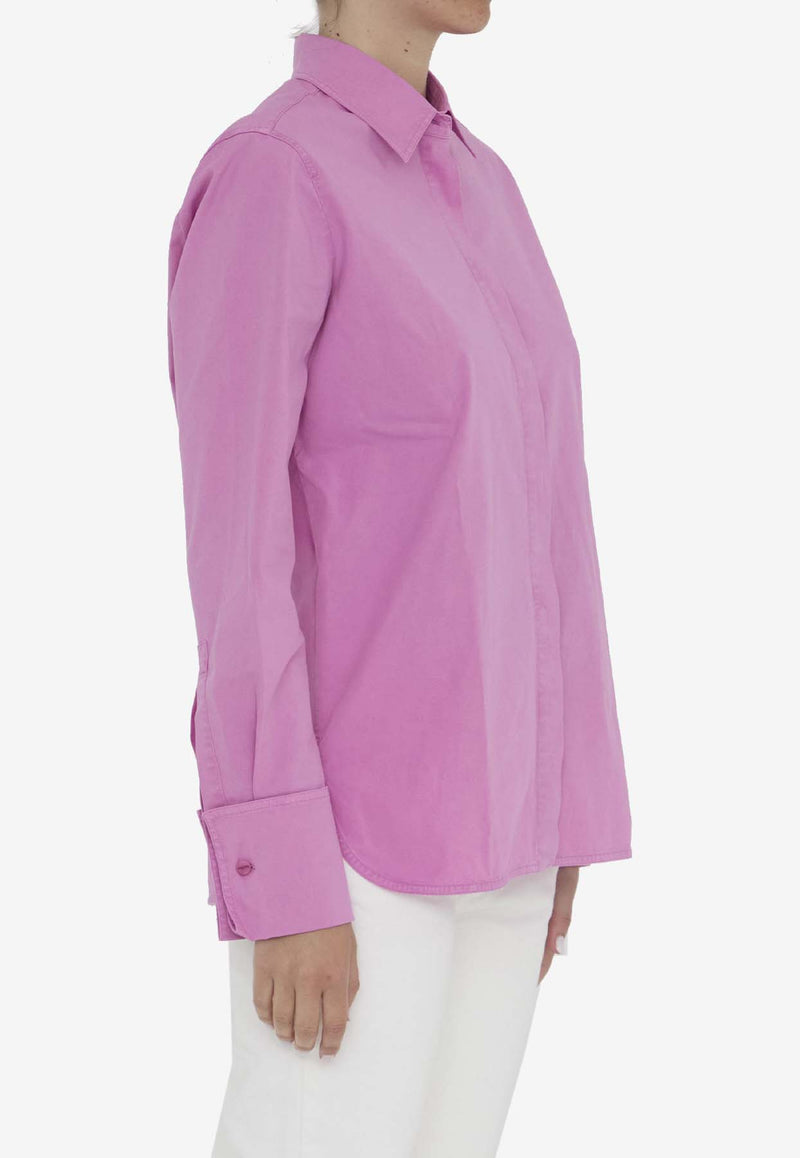 Max Mara Francia Monogram Long-Sleeved Shirt  Pink 2411111093-600-009