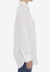 Burberry Long-Sleeved Silk Shirt 8087449--A1454 White