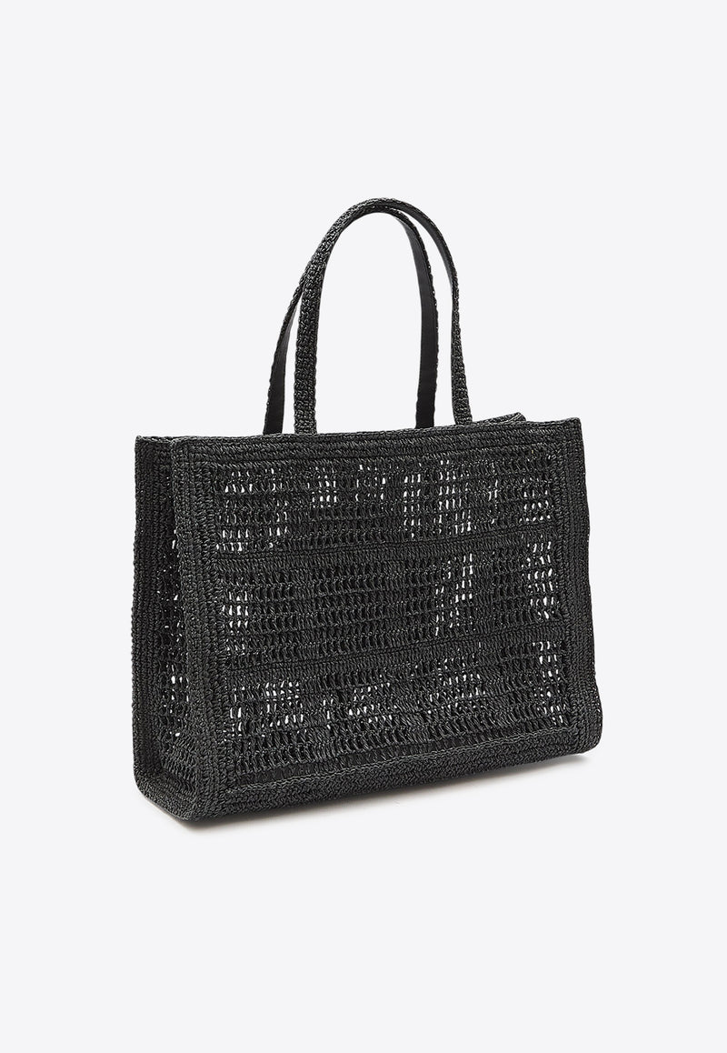 Tory Burch Large Ella Hand-Crocheted Tote Bag  Black 151277--001