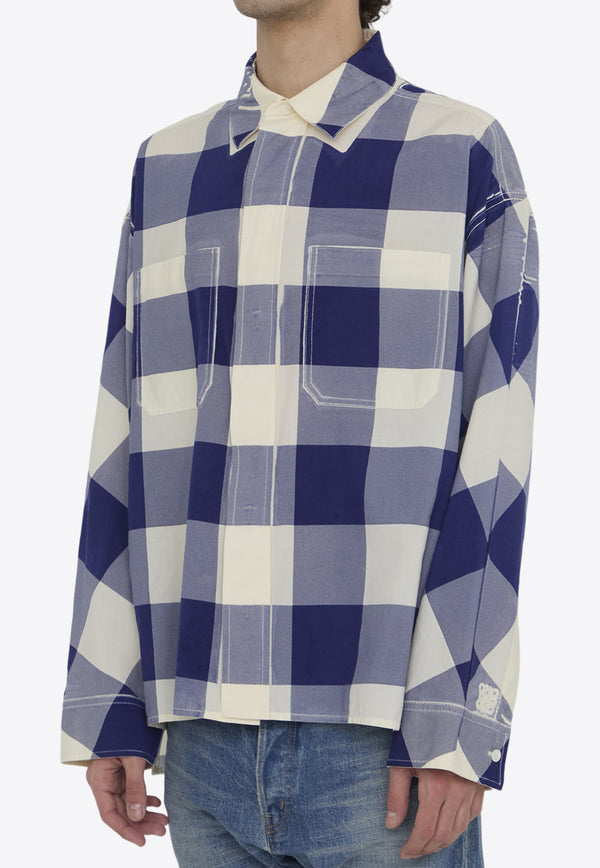 Loewe Long-Sleeved Checked Shirt in Wool H526Y05X29--2122 Multicolor