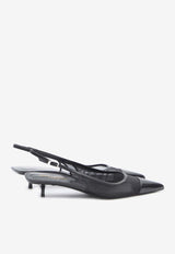 Saint Laurent Oxalis 30 Slingback Mesh Pumps Black 775124-2WJAA-1000