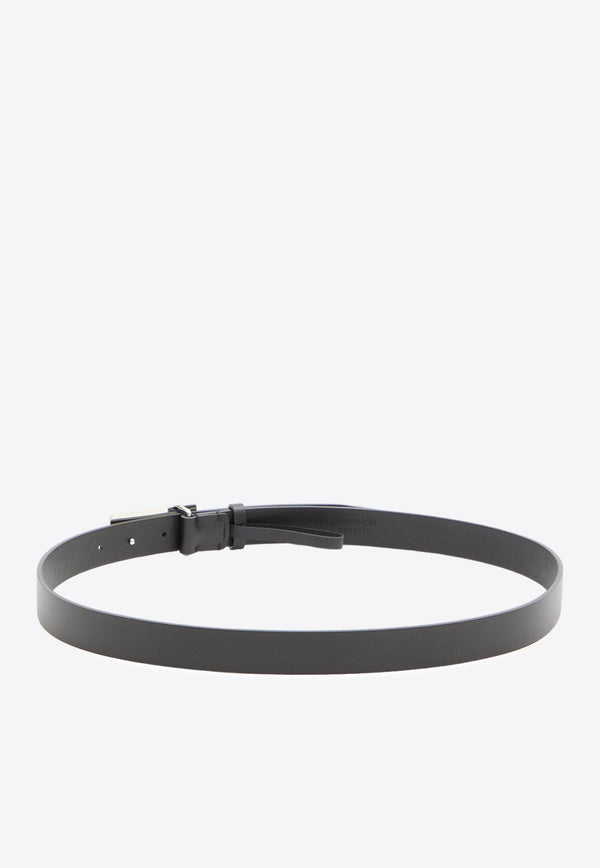 Burberry Shield EKD Thin Leather Belt 8088855--A1189 Black