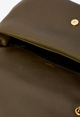 Saint Laurent Large Calypso Grained Leather Shoulder Bag 777399-AACYT-3212 Green