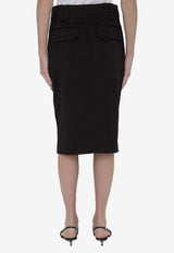 Saint Laurent Knee-Length Pencil Skirt Black 786191-Y04VF-1376