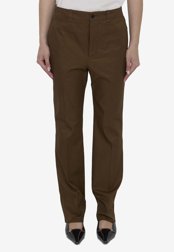 Saint Laurent Straight-Leg Tailored Pants Brown 786680-Y3A99-2028