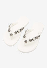 Balenciaga Cagole Thong Sandals White 784853-W1TA2-9081