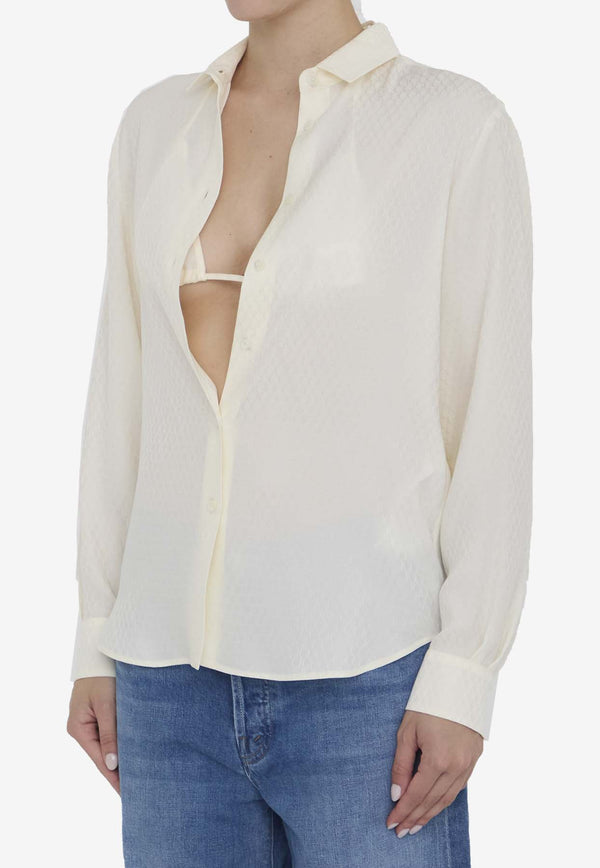 Gucci Silk Shirt and Bra Set 788991-ZAQRU-9200 Cream