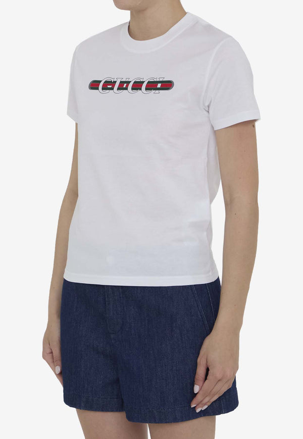 Gucci Logo Print Crewneck T-shirt 787299-XJGNW-9074 White