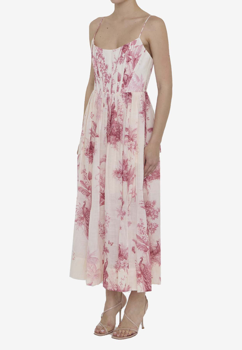 Waverly Printed Corset Midi Dress