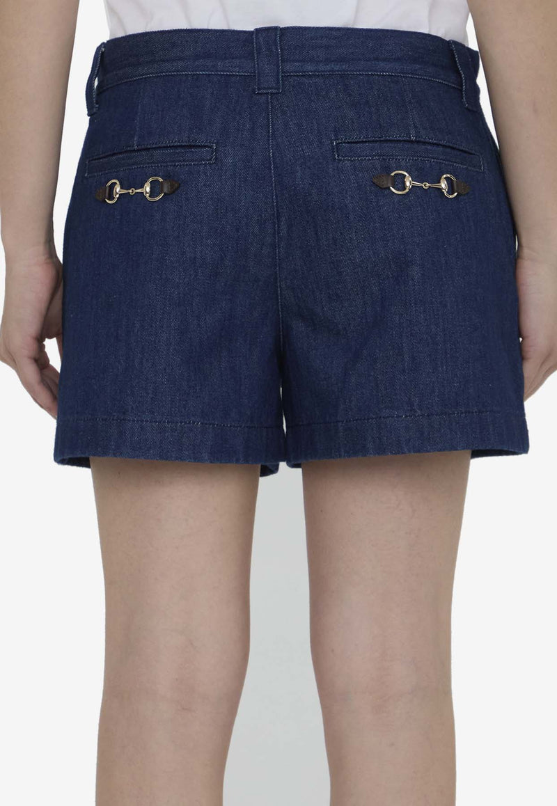 Gucci Horsebit Denim Shorts 788651-XDCYD-4759 Blue