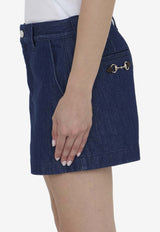 Gucci Horsebit Denim Shorts 788651-XDCYD-4759 Blue