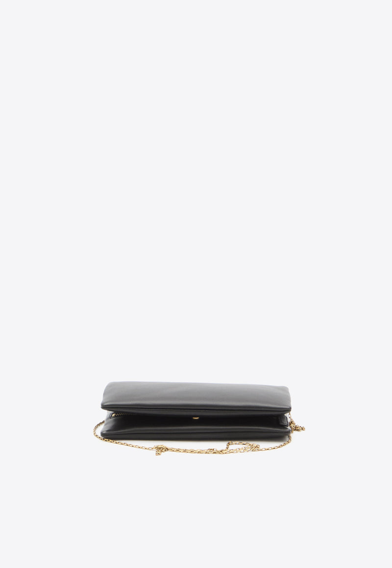 Saint Laurent Cassandre Calf Leather Chain Clutch Black 790497-AACX7-1000