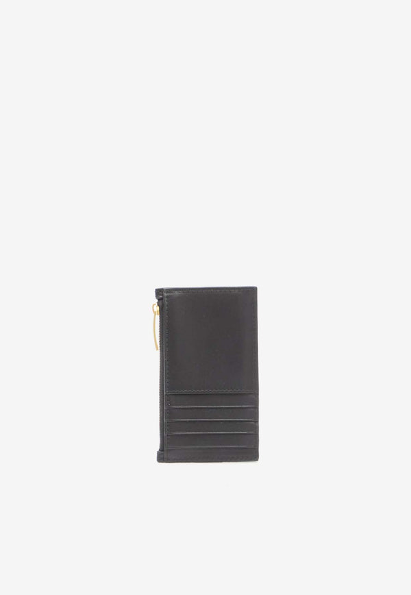 Bottega Veneta Intrecciato Leather Zipped Cardholder 794376-VCPP3-8425 Black