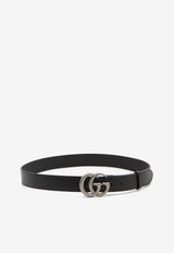 Gucci GG Marmont Grain-Leather Belt Black 406831-DJ20N-1000