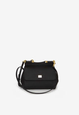 Dolce & Gabbana Medium Sicily Top Handle Bag in Dauphine Leather BB6003-A1001-80999 Black