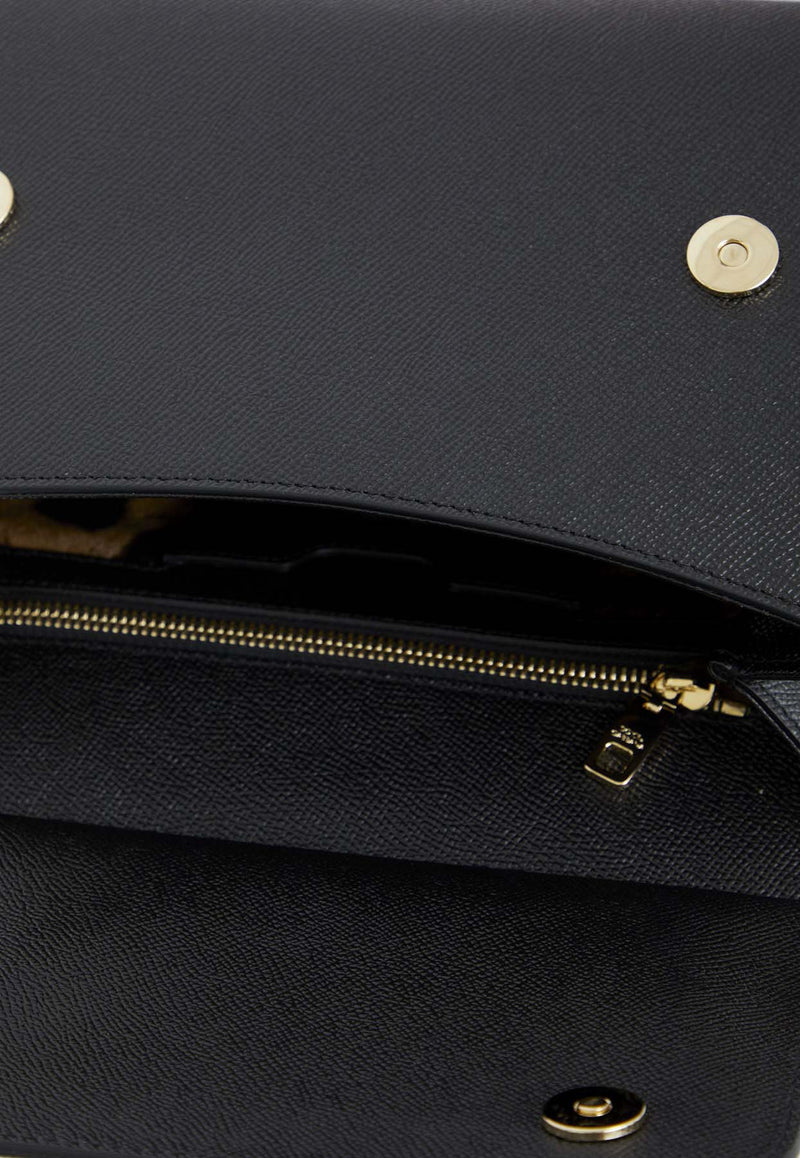Dolce & Gabbana Large Sicily Leather Top Handle Bag BB6002-A1001-80999 Black