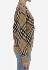 Burberry V-neck Check Cardigan 8093491--B9368 Beige