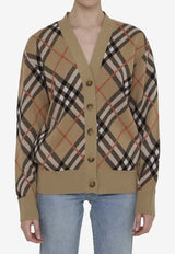 Burberry V-neck Check Cardigan 8093491--B9368 Beige