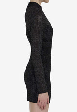 Balmain PB Labyrinth Knit Mini Dress DF1R8029-KG96-EAC Black