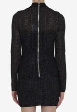 Balmain PB Labyrinth Knit Mini Dress DF1R8029-KG96-EAC Black