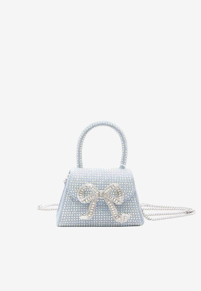 Self-Portrait Micro Crystal-Embellished Bow Top Handle Bag PF24323MU--BLUE Blue