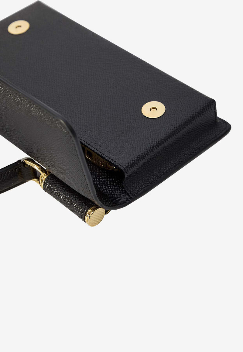 Dolce & Gabbana Mini Top Handle Bag in Dauphine Leather BI3280-A1001-80999 Black