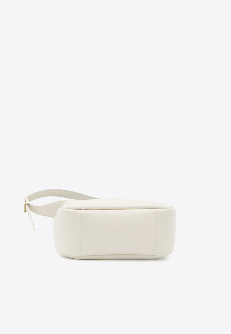 Saint Laurent Small Le 5 À 7 Shoulder Bag in Grained Leather White 713938-AAAUQ-9207