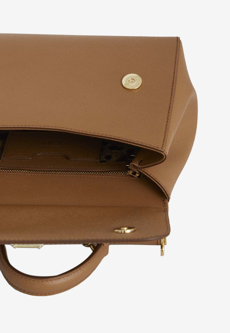 Dolce & Gabbana Large Sicily Top Handle Bag BB6002-A1001-8M417 Brown