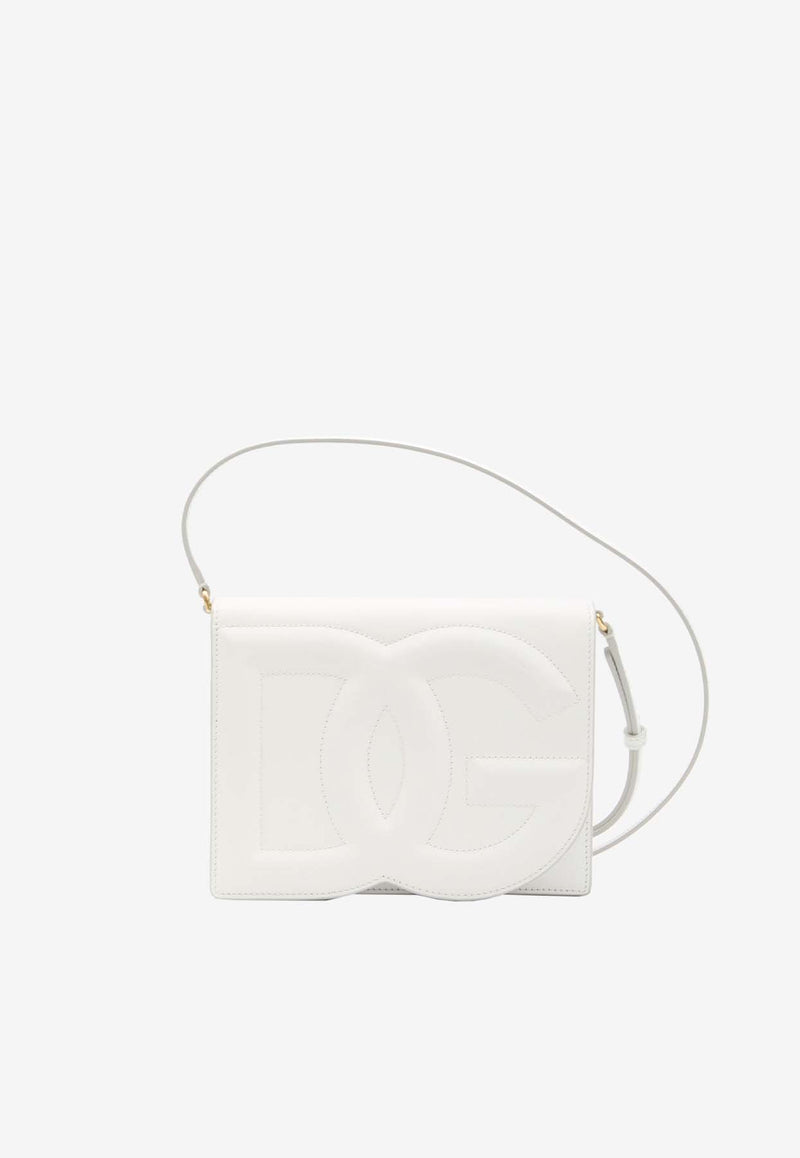 Dolce & Gabbana DG Logo Leather Crossbody Bag BB7287-AW576-80002 White