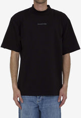 Balenciaga Distressed Rhinestone Logo T-shirt 764235-TOVJ6-1083 Black