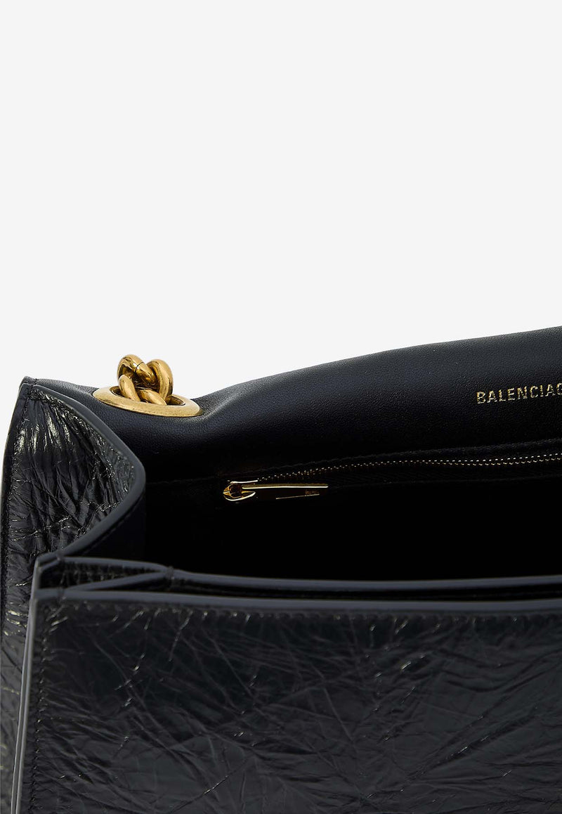 Balenciaga Medium Crush Shoulder Bag 785602-210IT-1000 Black