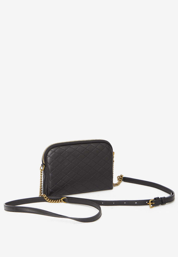 Saint Laurent Gaby Zipped Quilted Lambskin Pouch 733667-1EL07-1000