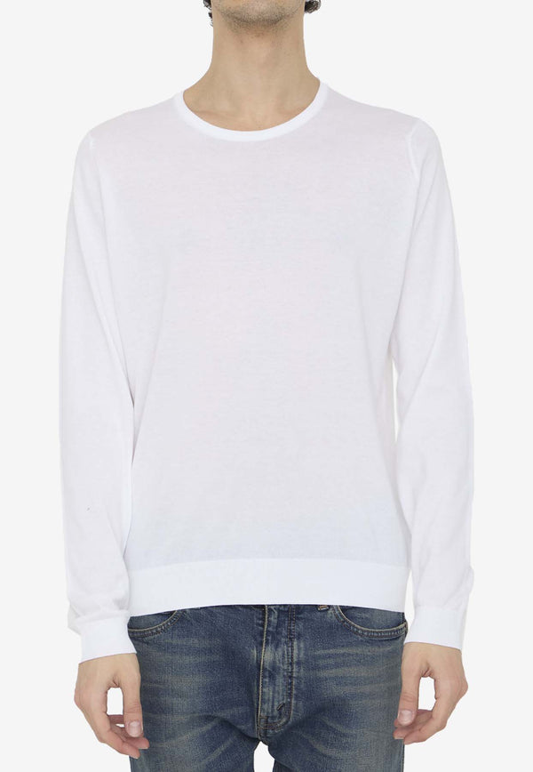 John Smedley Hatfield Crewneck Sweater White HATFIELD--WHITE