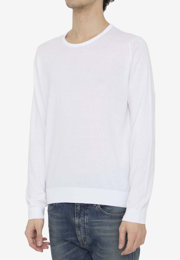 John Smedley Hatfield Crewneck Sweater White HATFIELD--WHITE