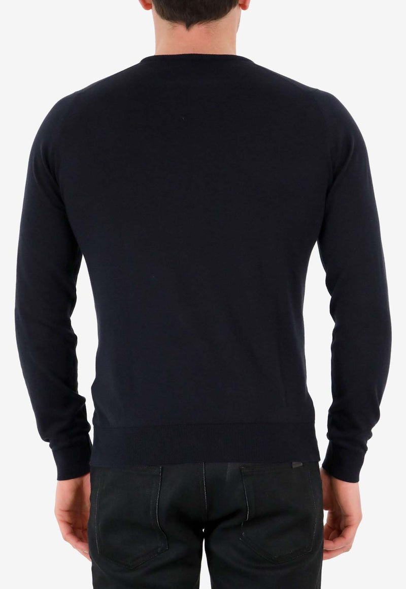 John Smedley Hatfield Crewneck Sweater Blue HATFIELD--NAVY