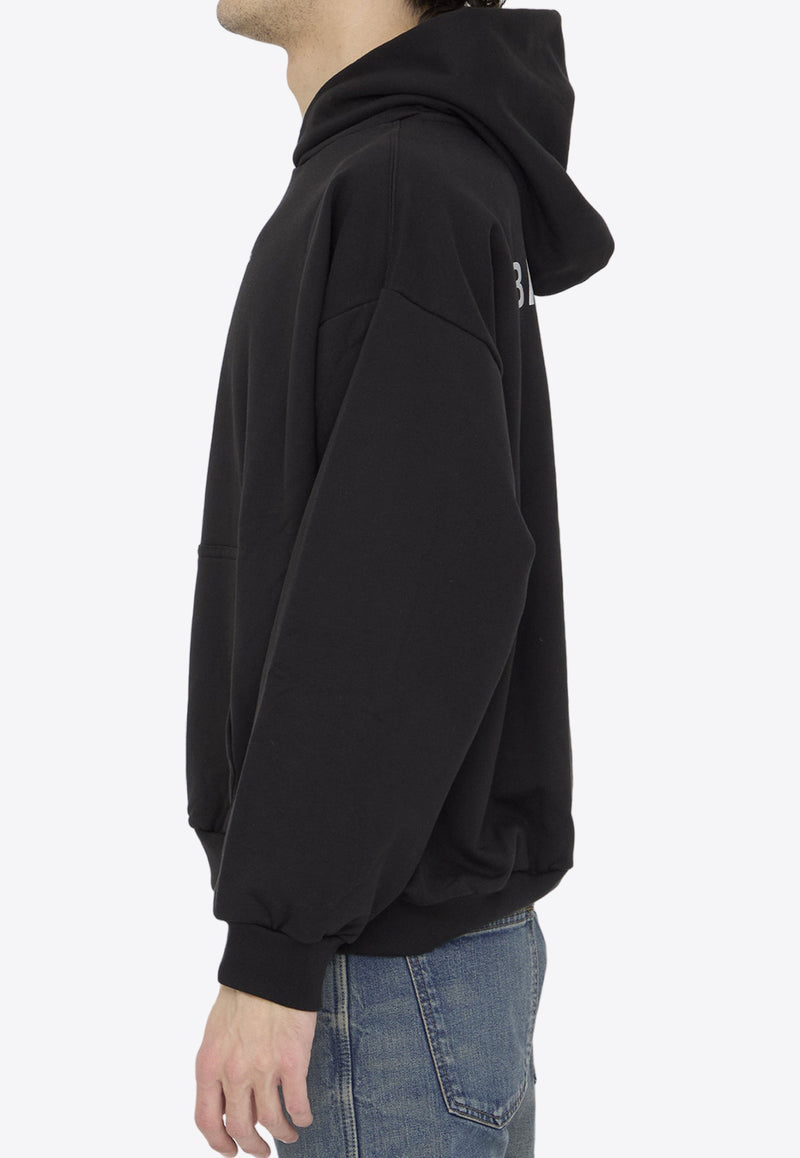 Balenciaga Logo Print Hooded Sweatshirt Black 767877-TQVM9-1083