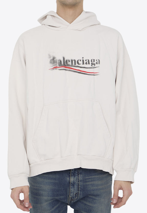 Balenciaga Political Stencil Hooded Sweatshirt Beige 767877-TQVI7-9784