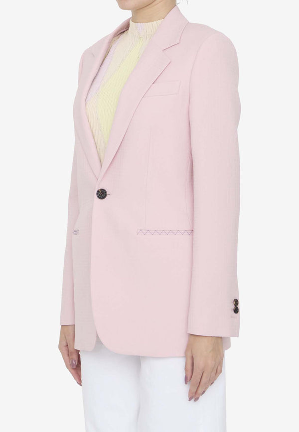 Burberry Single-Breasted Wool Blazer Pink 8082619--B8640