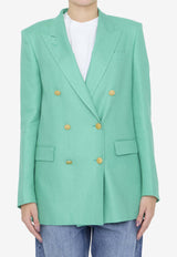 Tagliatore Jasmine Double-Breasted Linen Blazer Green J-JASMINE10B-340021-EV922