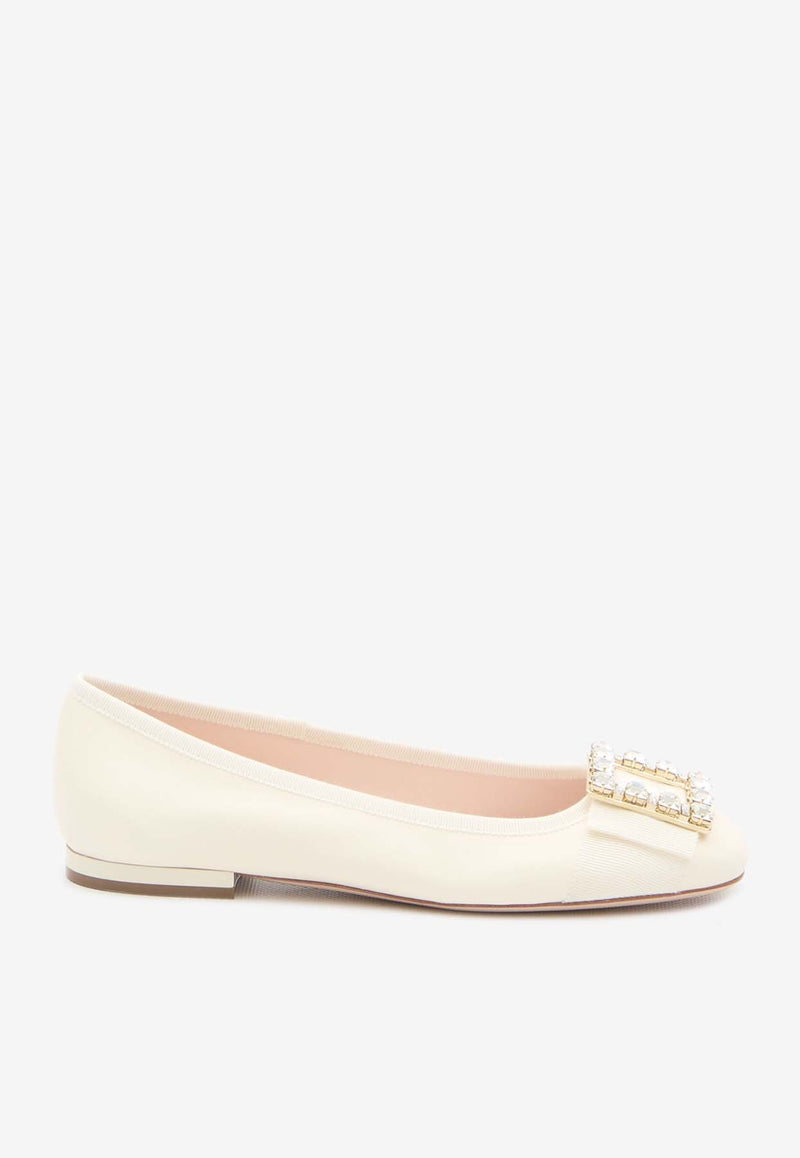 Roger Vivier Très Vivier Nappa Leather Ballet Flats Off-white RVW44935720-91T-C019